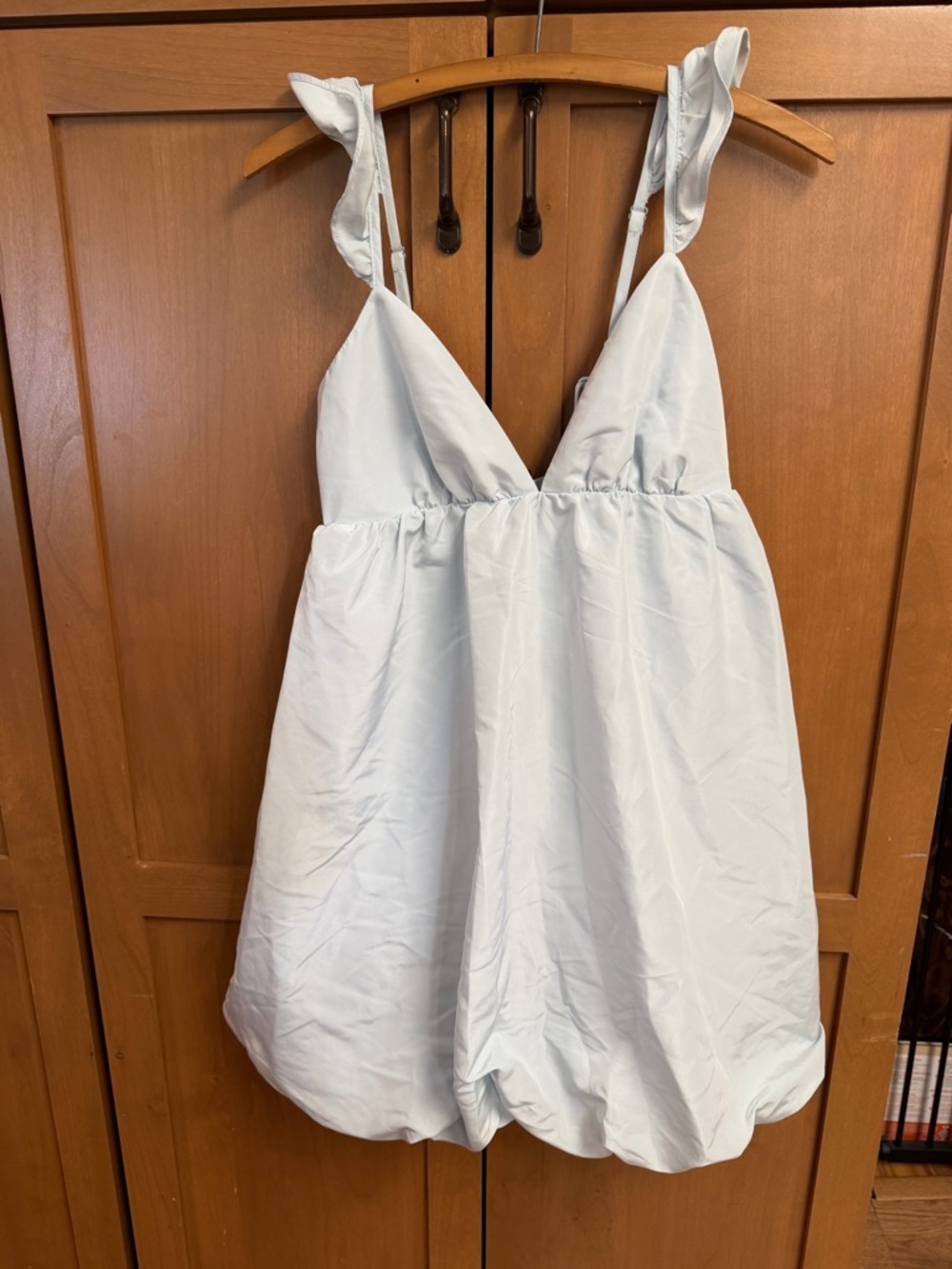 wild fable Pale Blue Ruffle Strap Babydoll Chemise